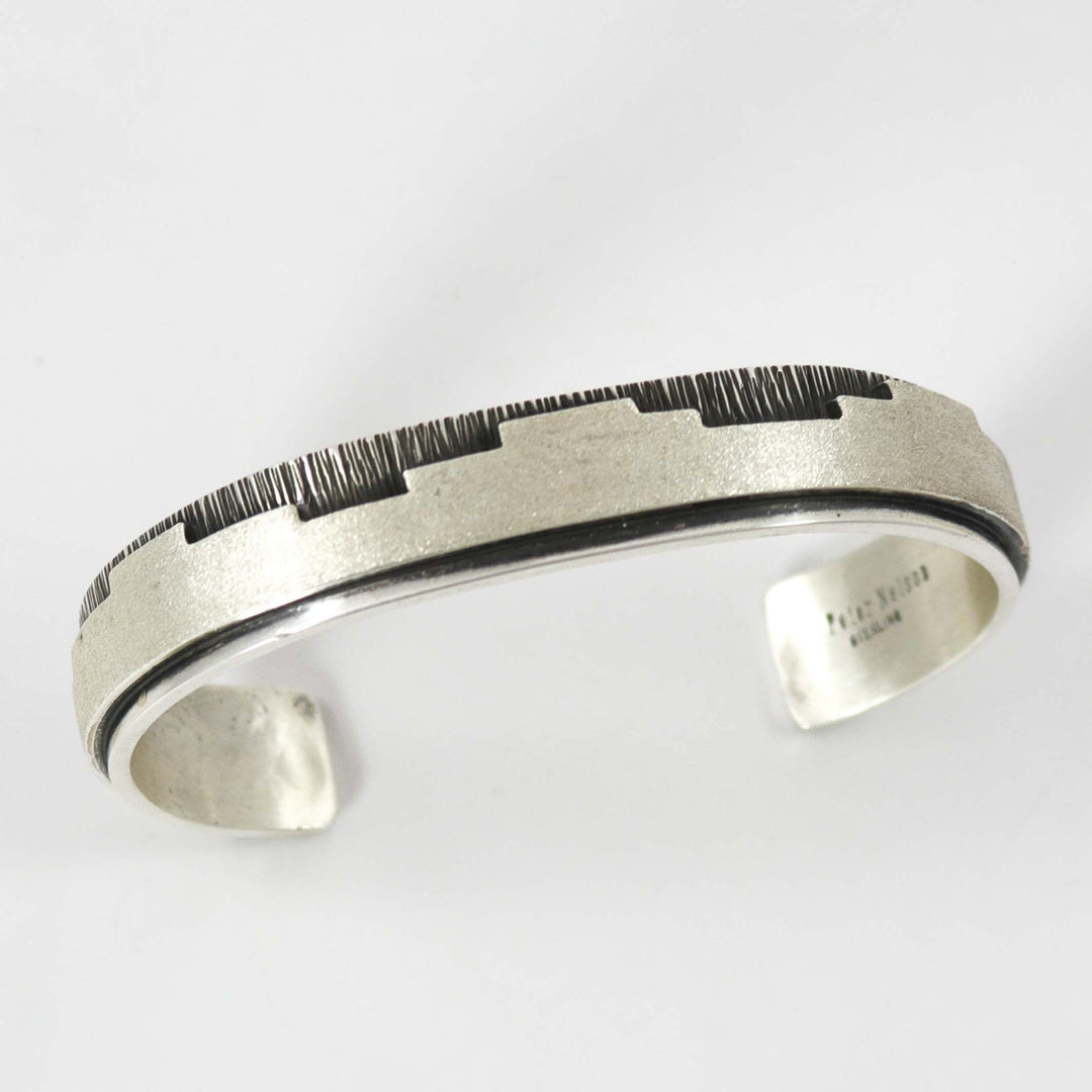 Silver Textured Cuff by Peter Nelson - Garland's