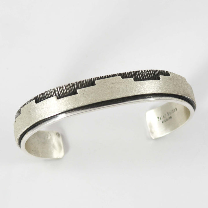 Silver Textured Cuff by Peter Nelson - Garland's