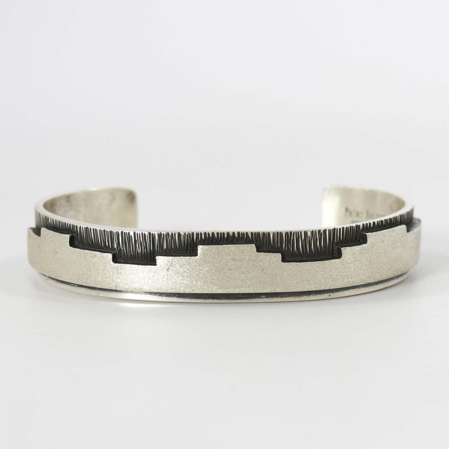 Silver Textured Cuff by Peter Nelson - Garland's