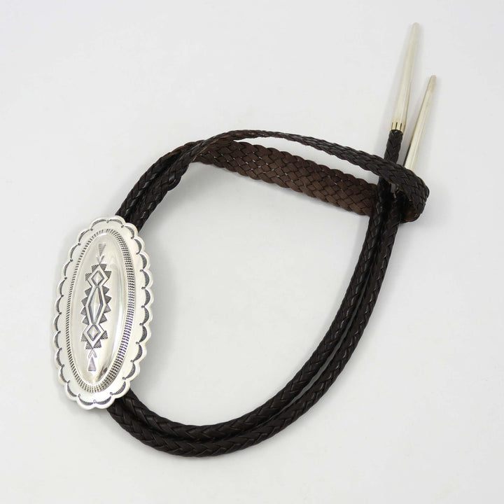 Stamped Silver Bola Tie by Fidel Bahe - Garland's