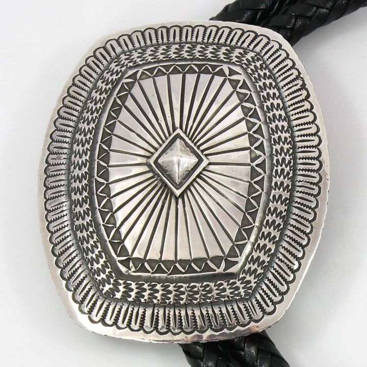 Stamped Silver Bola Tie by Sunshine Reeves - Garland's