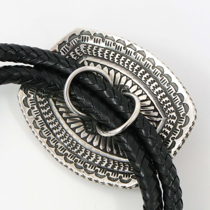 Stamped Silver Bola Tie by Sunshine Reeves - Garland's