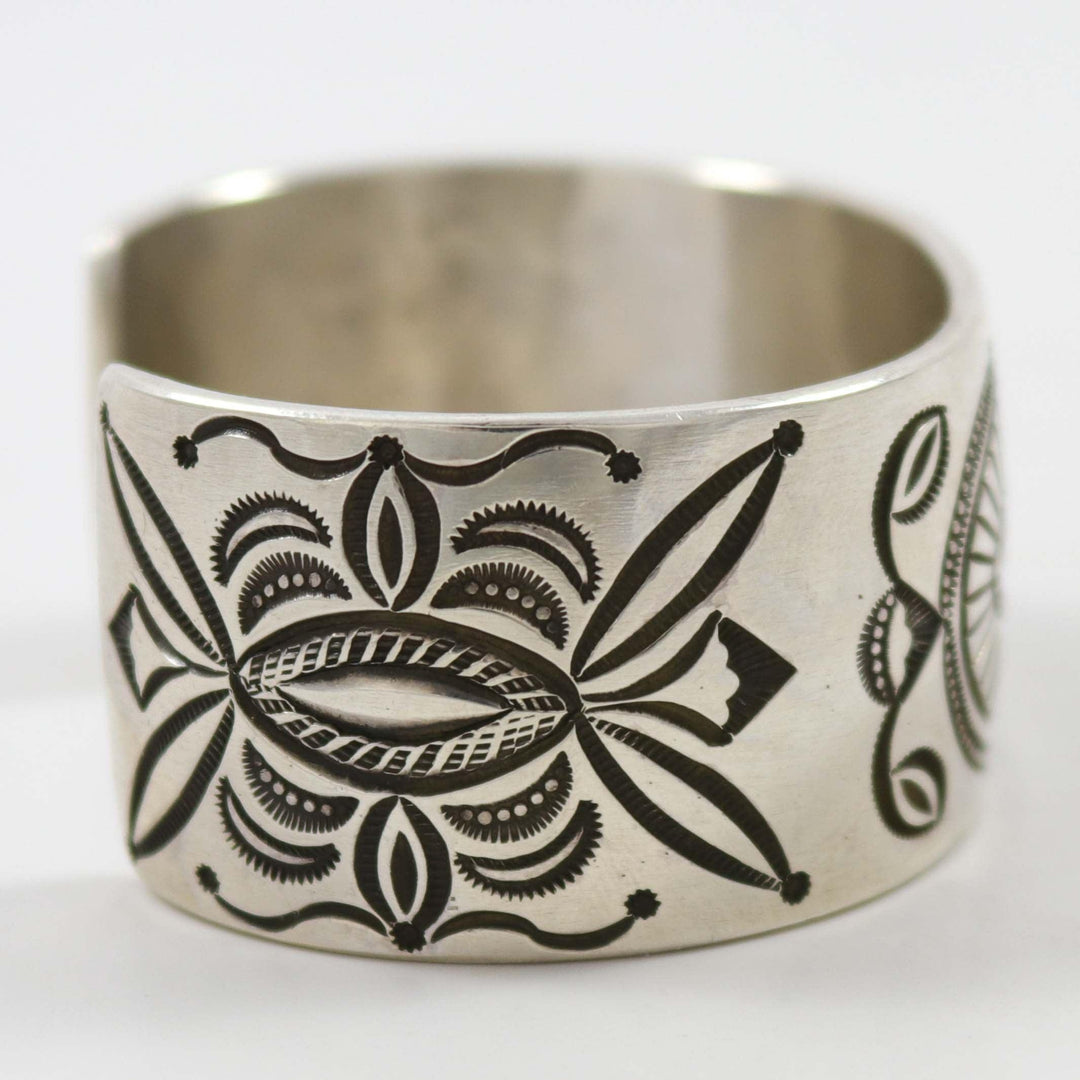 Stamped Silver Cuff by Calvin Martinez - Garland's