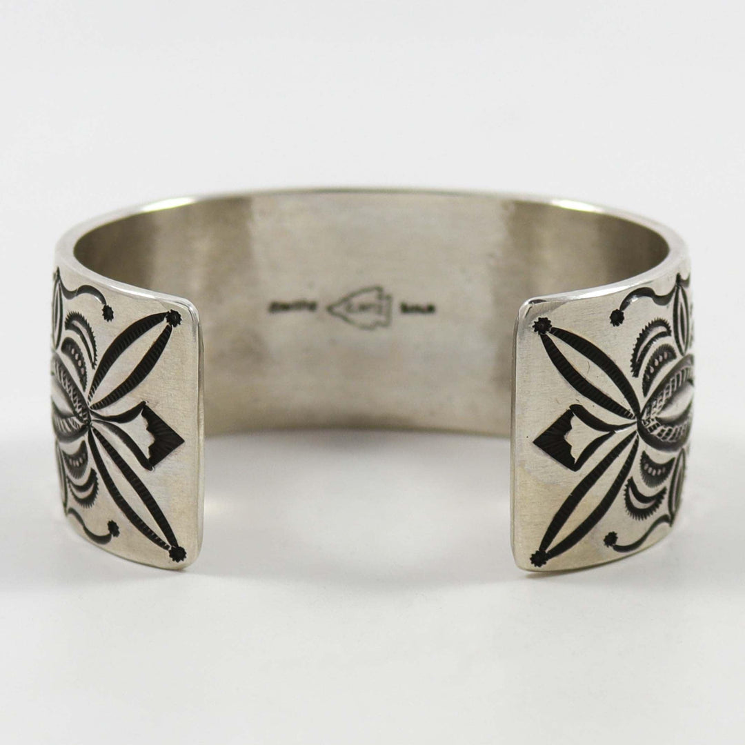 Stamped Silver Cuff by Calvin Martinez - Garland's