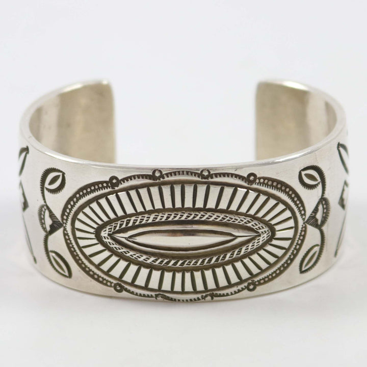 Stamped Silver Cuff by Calvin Martinez - Garland's