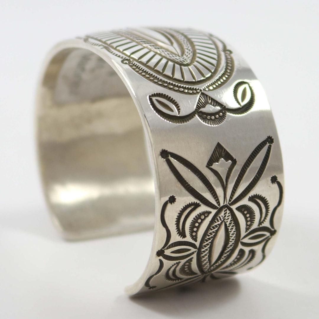 Stamped Silver Cuff by Calvin Martinez - Garland's