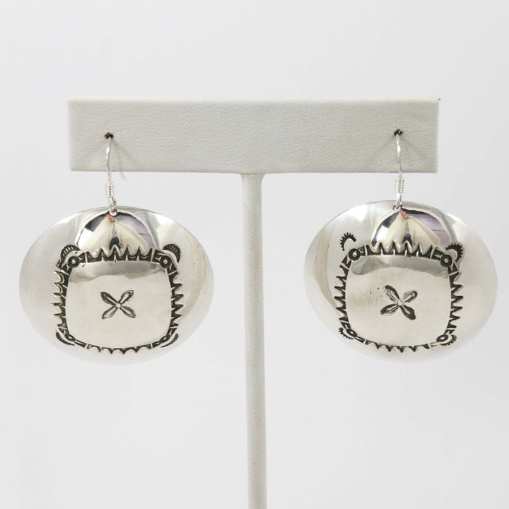 Stamped Silver Earrings by Anthony Redhorse - Garland's