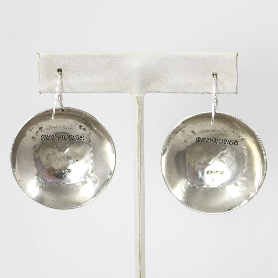 Stamped Silver Earrings by Anthony Redhorse - Garland's