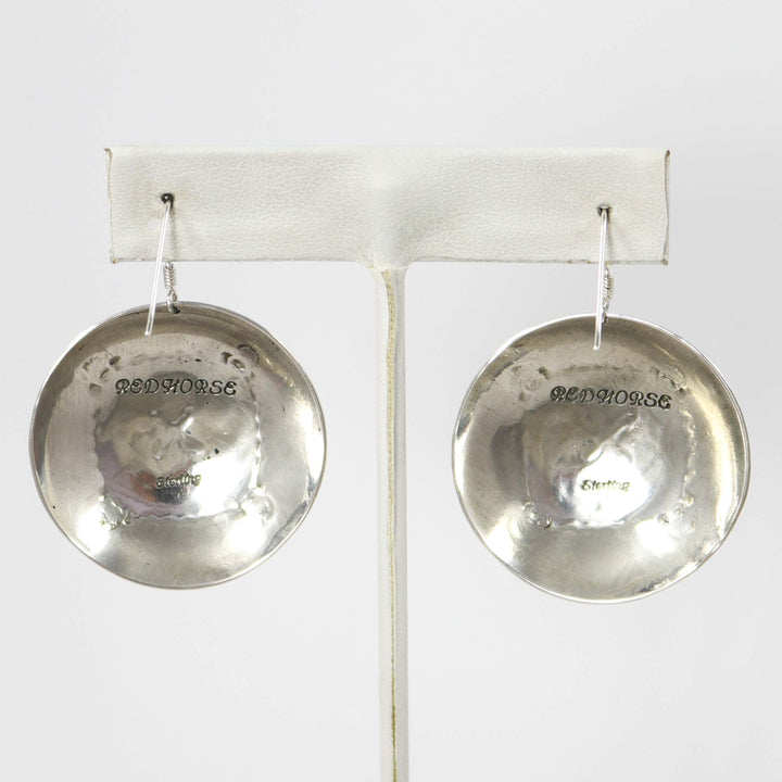 Stamped Silver Earrings by Anthony Redhorse - Garland's