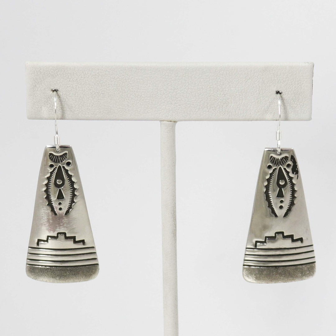 Stamped Silver Earrings by Charlie John - Garland's