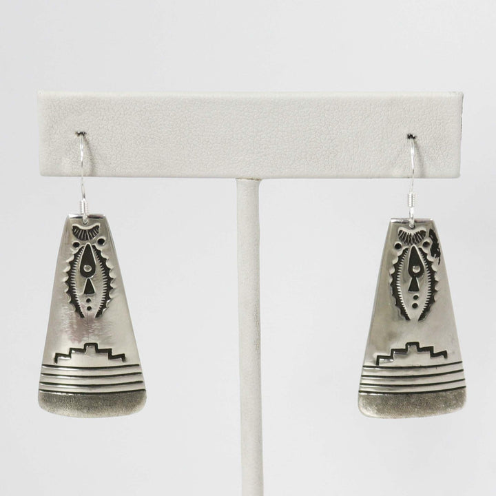 Stamped Silver Earrings by Charlie John - Garland's