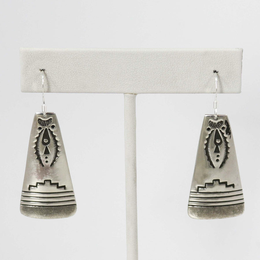 Stamped Silver Earrings by Charlie John - Garland's