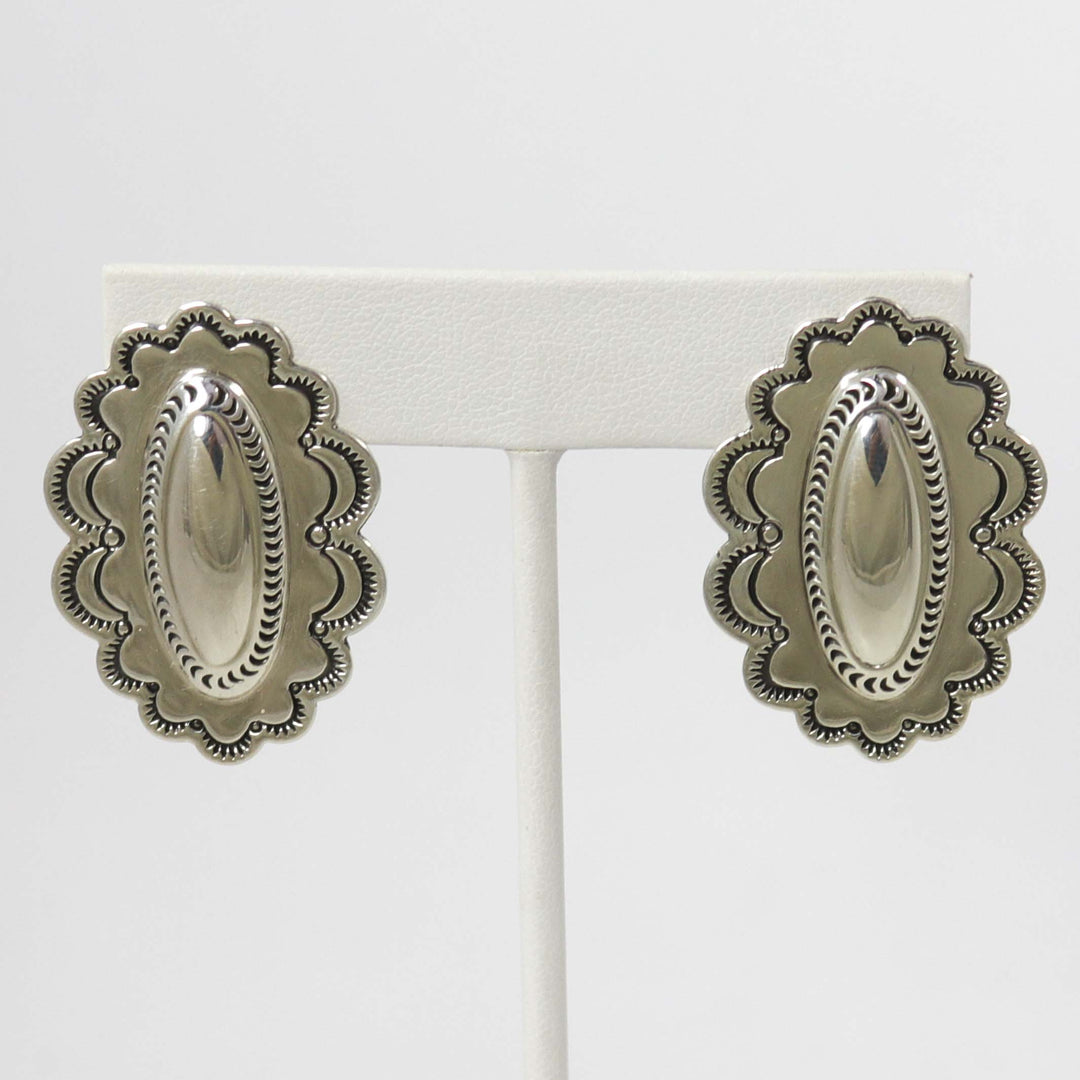 Stamped Silver Earrings by Fidel Bahe - Garland's