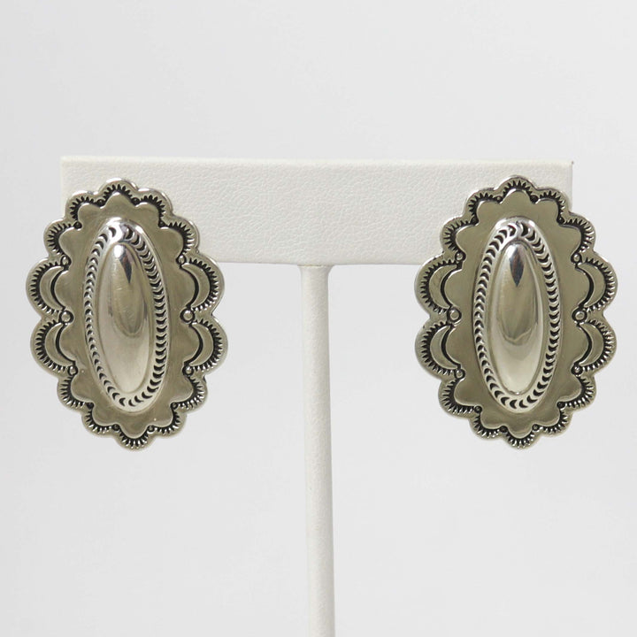 Stamped Silver Earrings by Fidel Bahe - Garland's