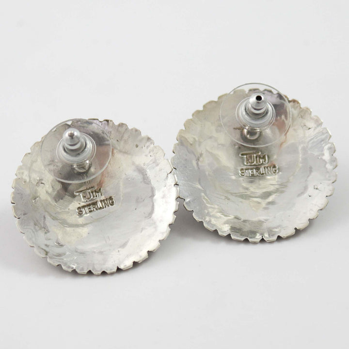 Stamped Silver Earrings by Thomas Jim - Garland's