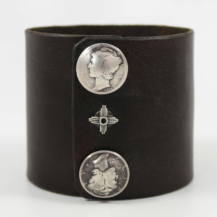 Sugilite and Turquoise Leather Cuff by Mona Van Riper - Garland's