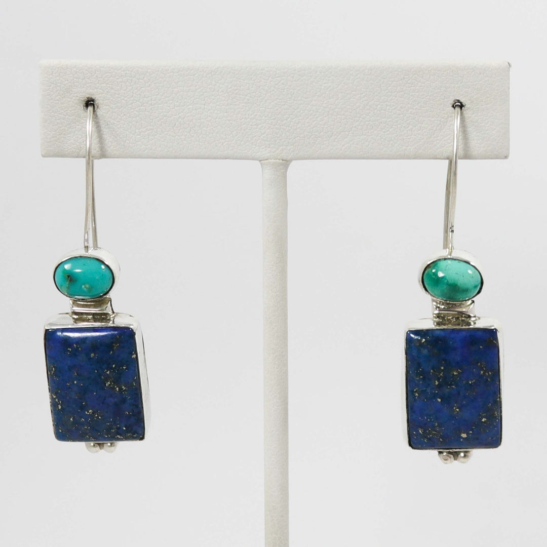 Turquoise and Lapis Earrings by Rose Swett - Garland's