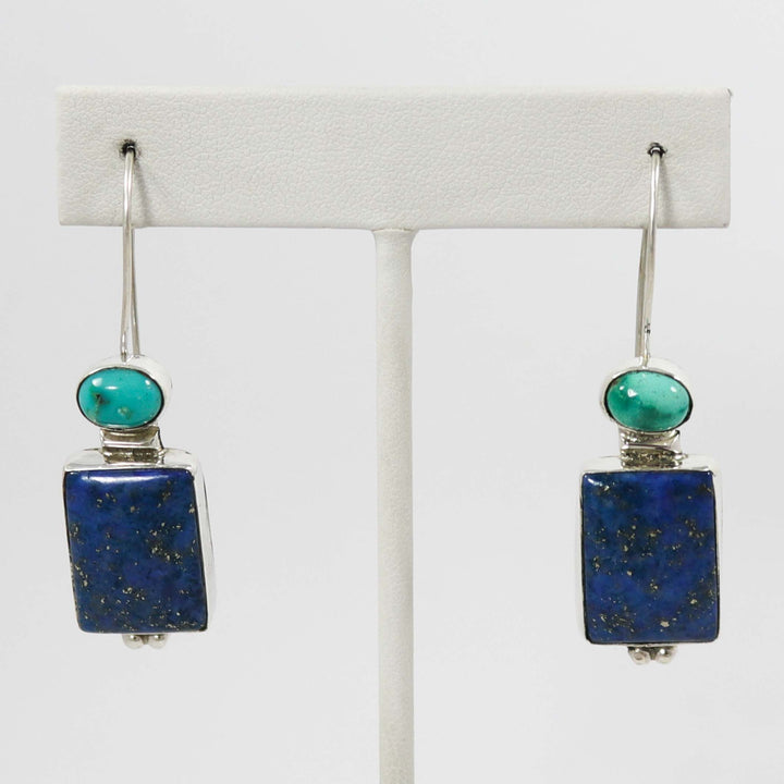 Turquoise and Lapis Earrings by Rose Swett - Garland's