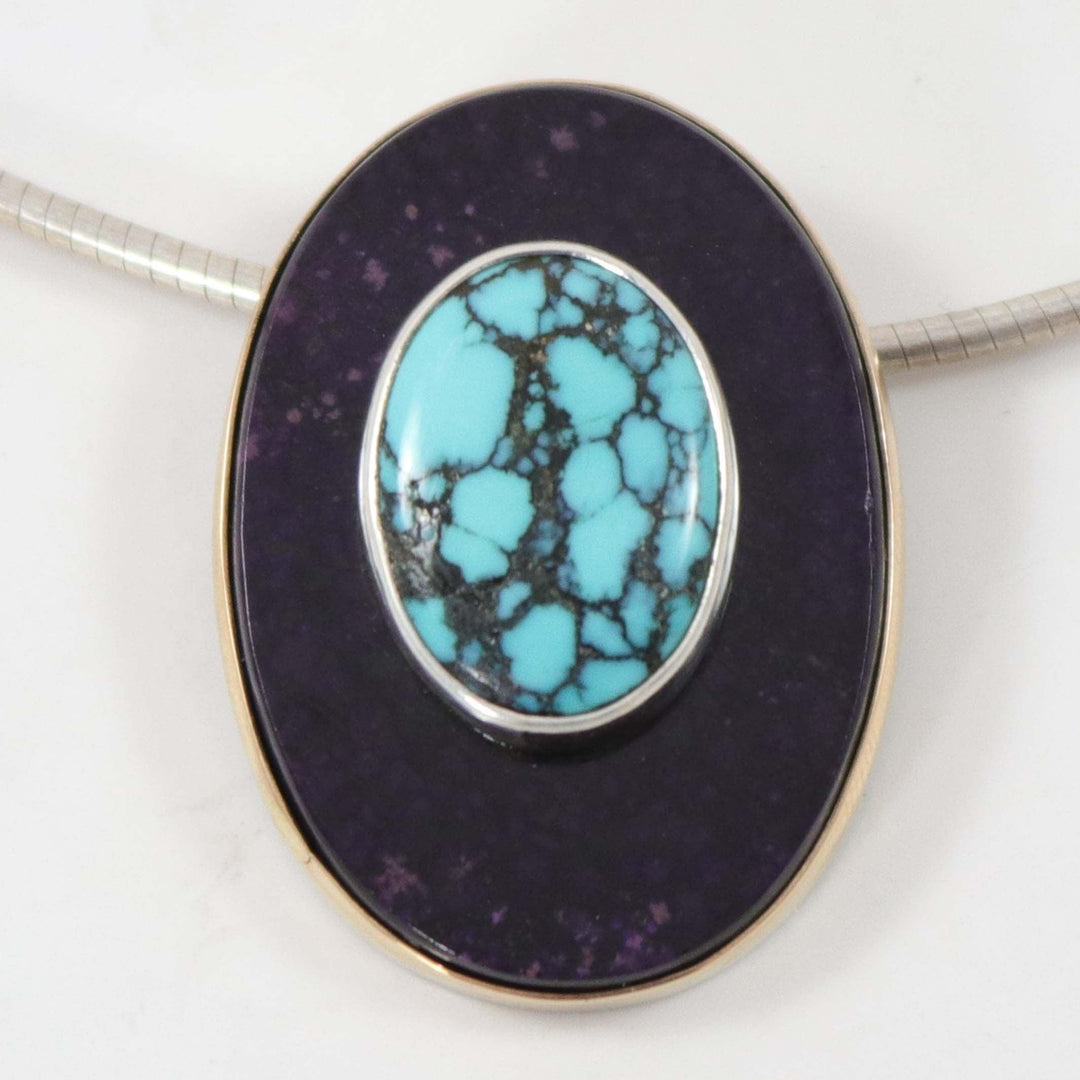 Turquoise and Sugilite Pendant by Curt Pfeffer - Garland's