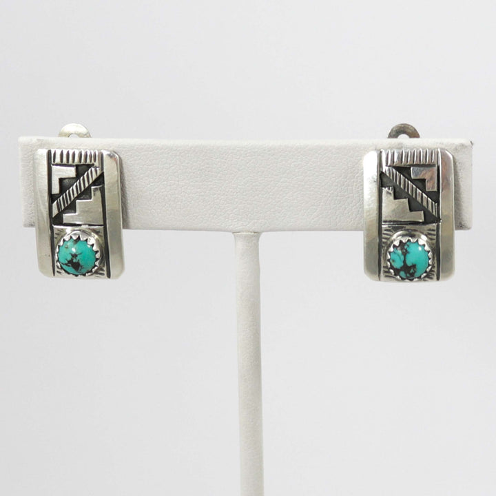 Turquoise Clip Earrings by Peter Nelson - Garland's