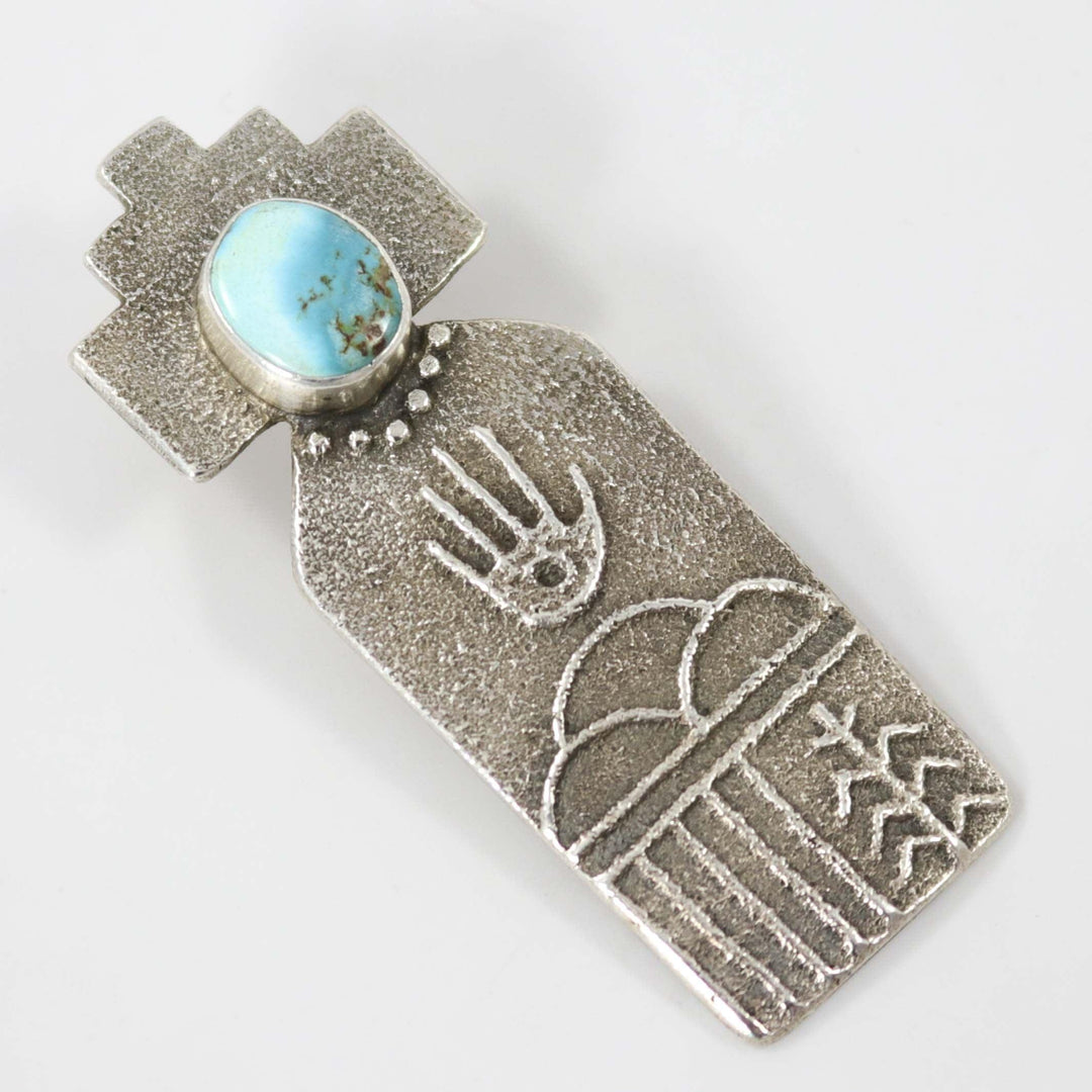 Turquoise Corn Maiden Pendant by Joel Pajarito - Garland's