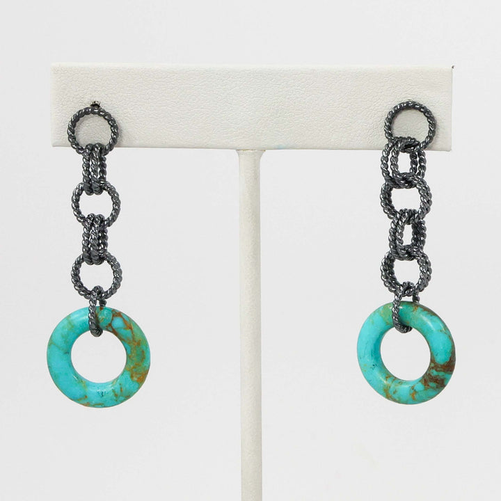 Turquoise Donut Earrings by Maria Samora - Garland's