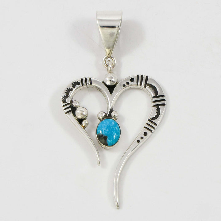 Turquoise Heart Pendant by Norman Woody - Garland's