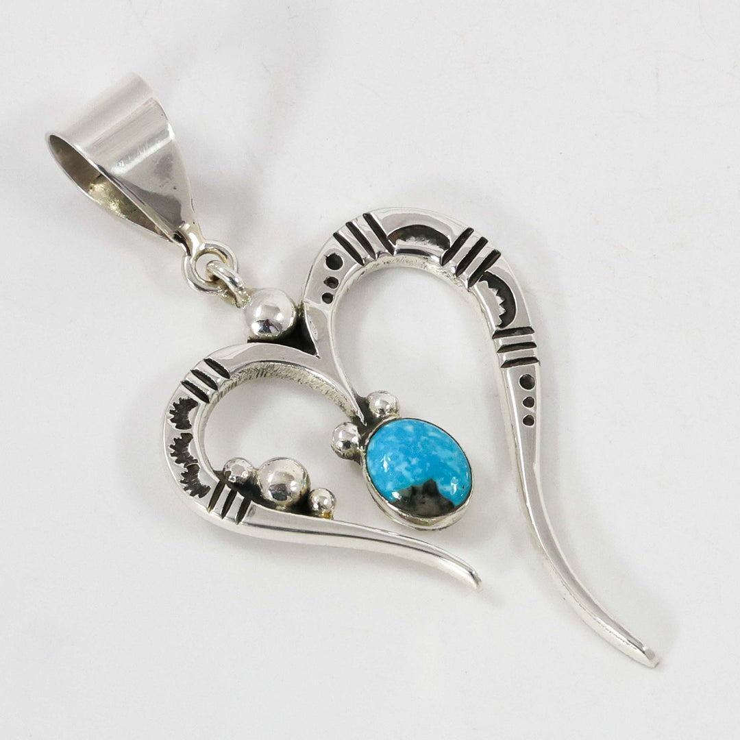 Turquoise Heart Pendant by Norman Woody - Garland's