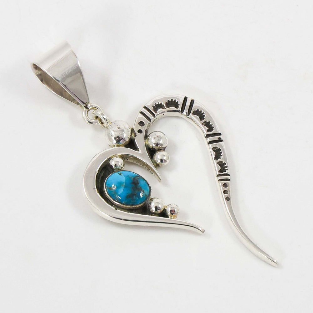 Turquoise Heart Pendant by Norman Woody - Garland's