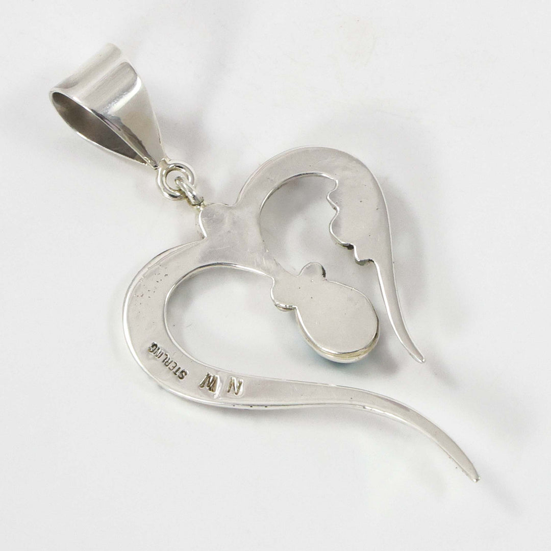 Turquoise Heart Pendant by Norman Woody - Garland's
