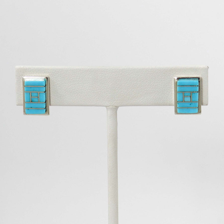 Turquoise Inlay Earrings by Janelle Shebola - Garland's