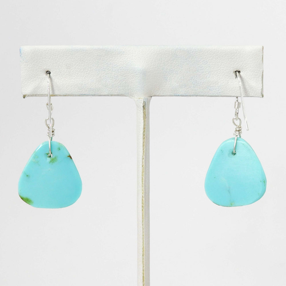 Turquoise Slab Earrings by Ray Lovato - Garland's
