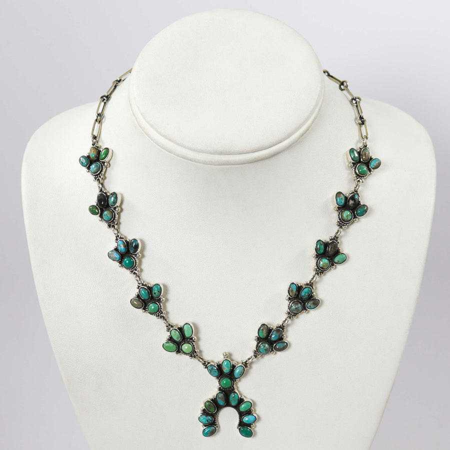Turquoise Squash Blossom Necklace by Federico - Garland's
