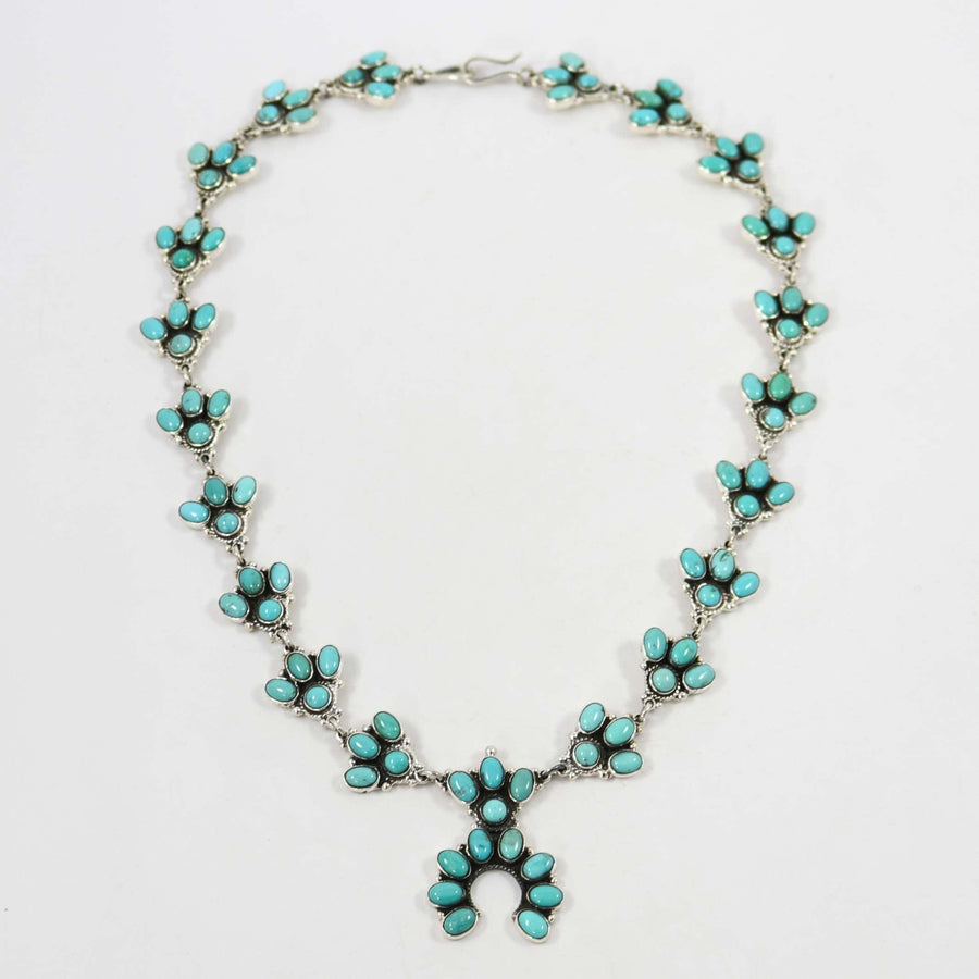 Turquoise Squash Blossom Necklace by Federico - Garland's