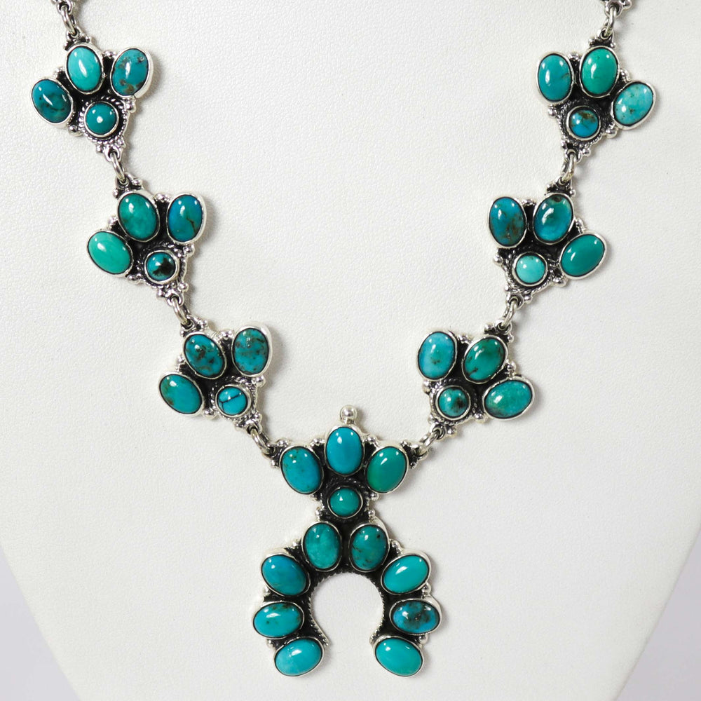 Turquoise Squash Blossom Necklace by Federico - Garland's