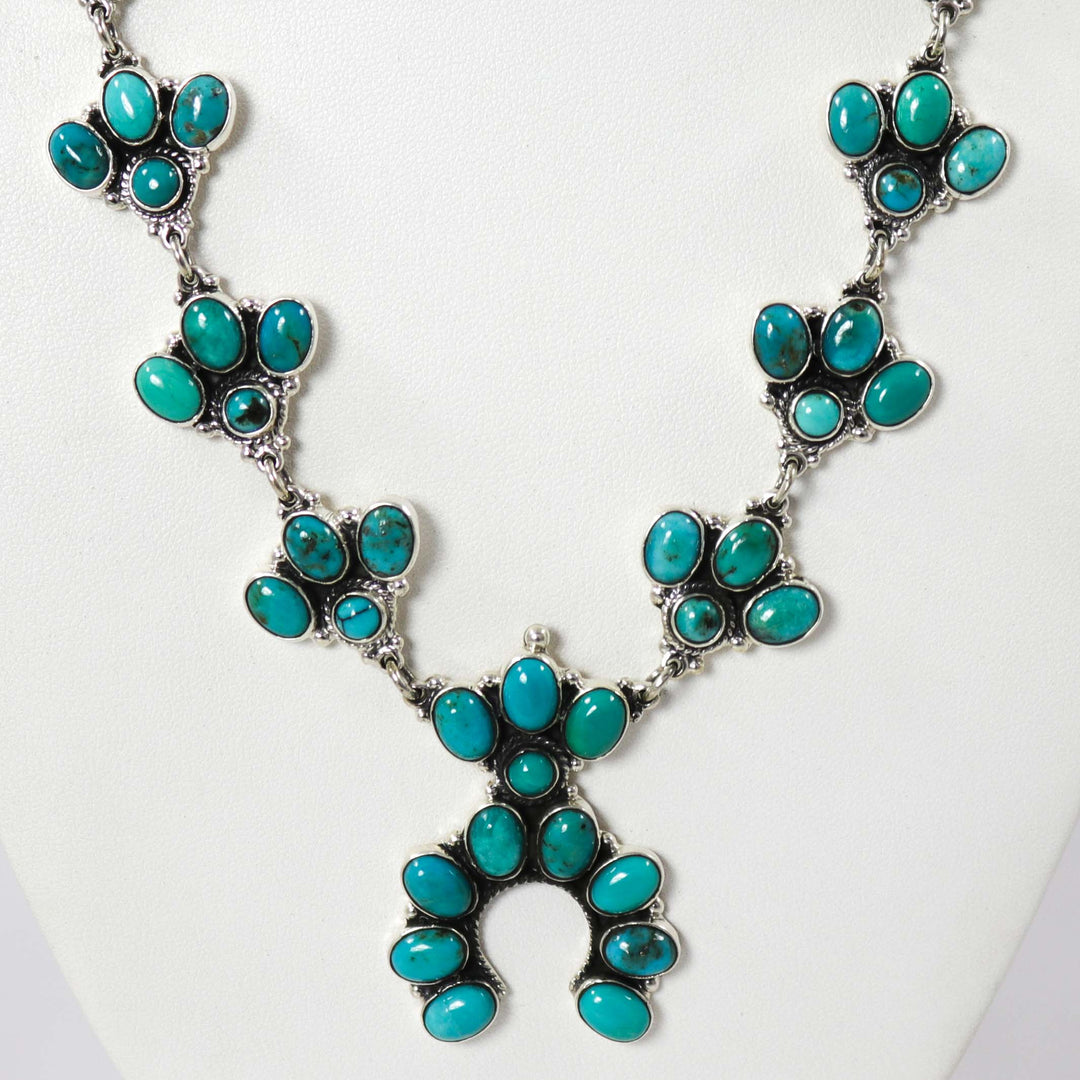 Turquoise Squash Blossom Necklace by Federico - Garland's