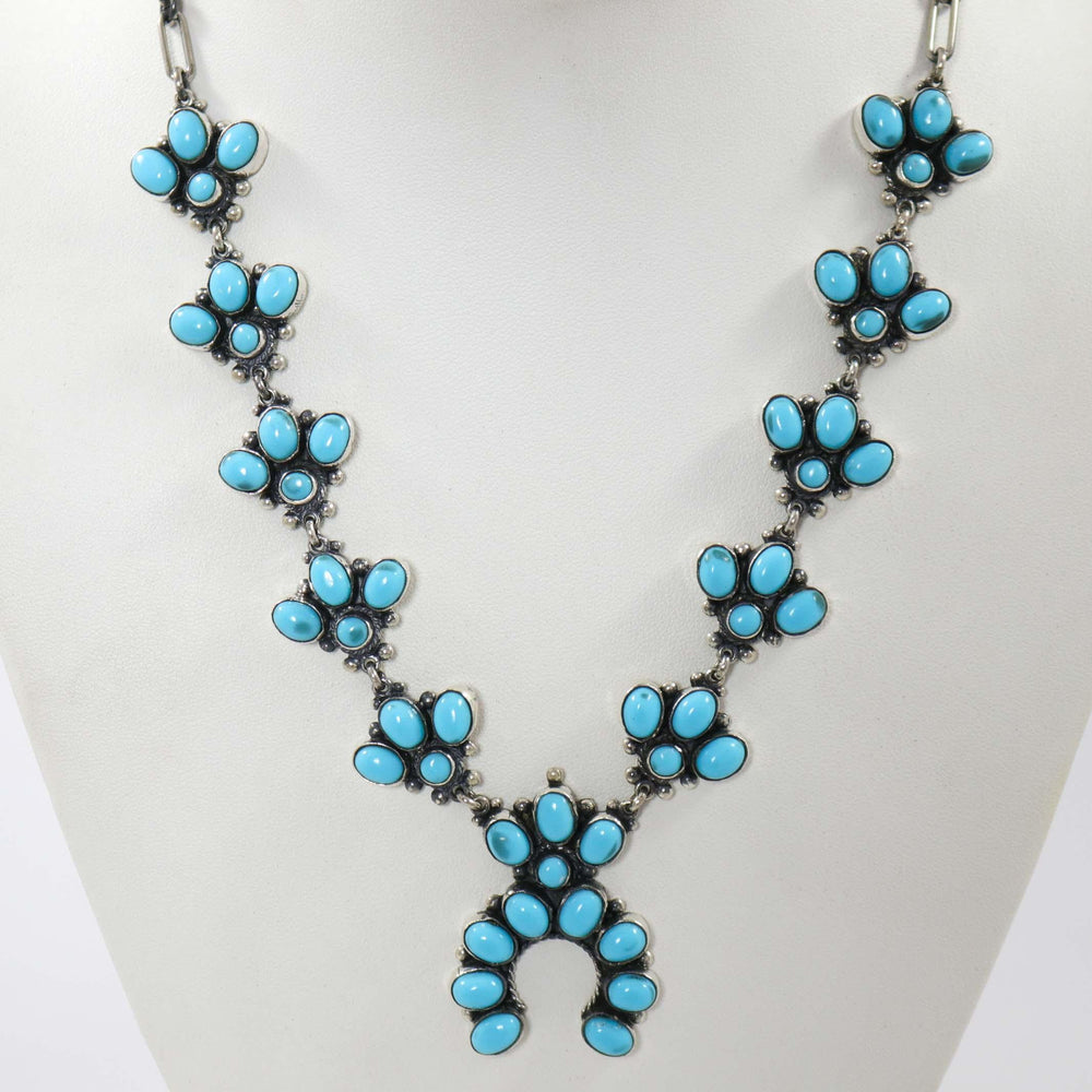 Turquoise Squash Blossom Necklace by Federico - Garland's