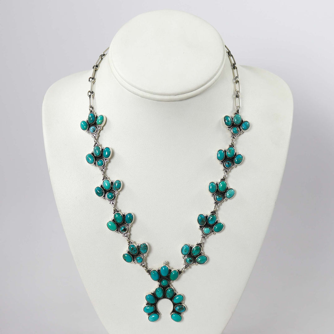 Turquoise Squash Blossom Necklace by Federico - Garland's