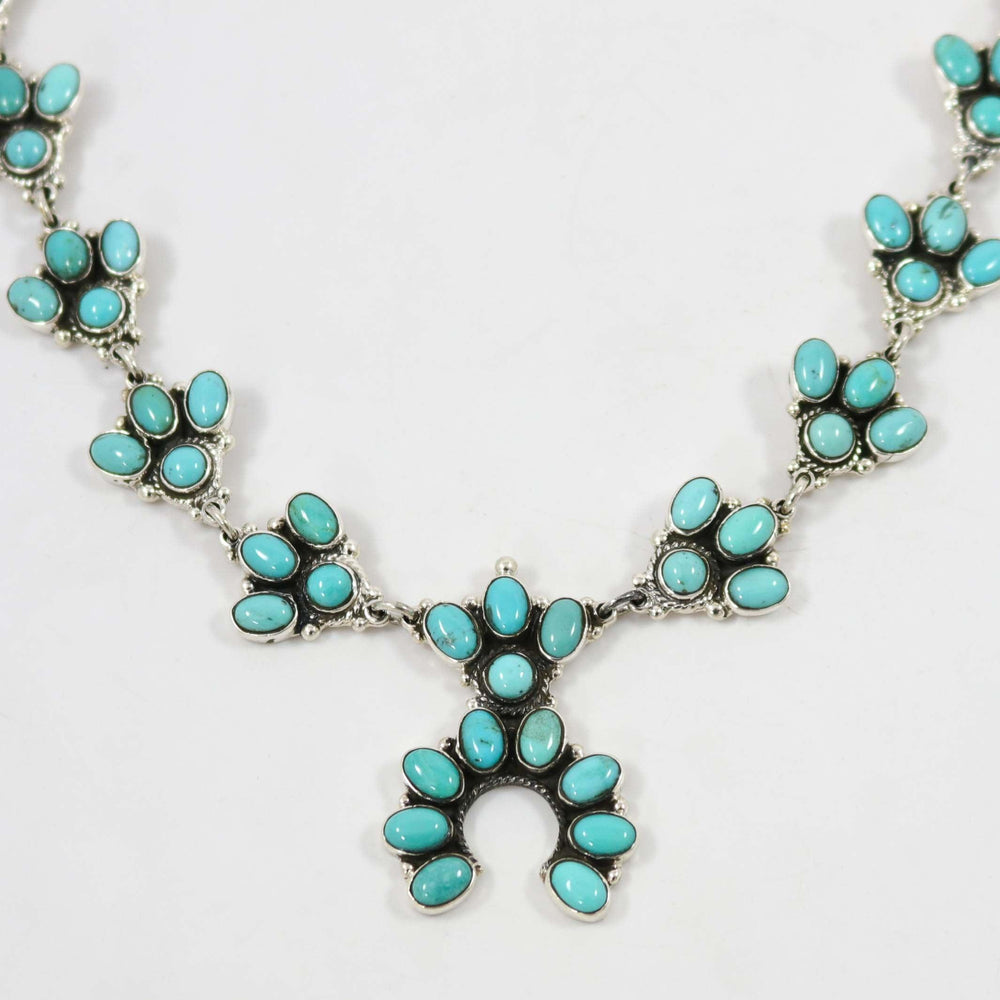 Turquoise Squash Blossom Necklace by Federico - Garland's