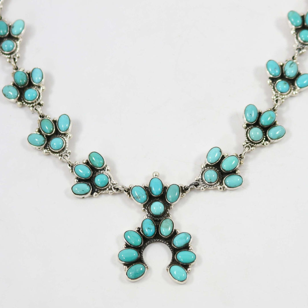 Turquoise Squash Blossom Necklace by Federico - Garland's