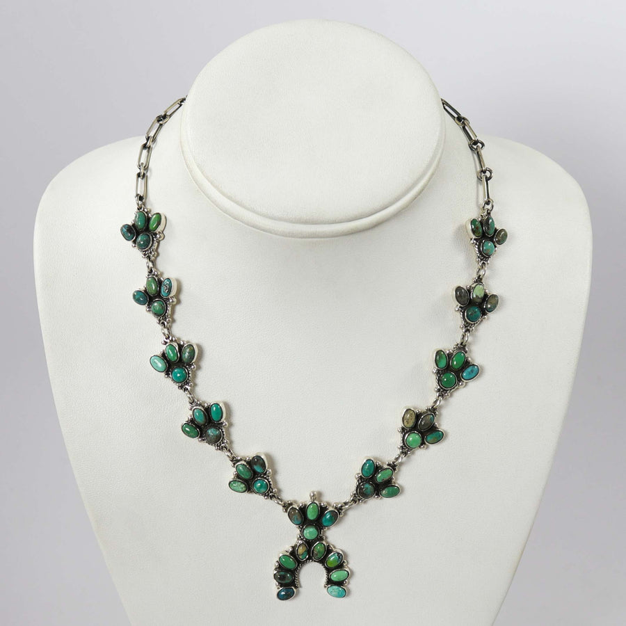 Turquoise Squash Blossom Necklace by Federico - Garland's