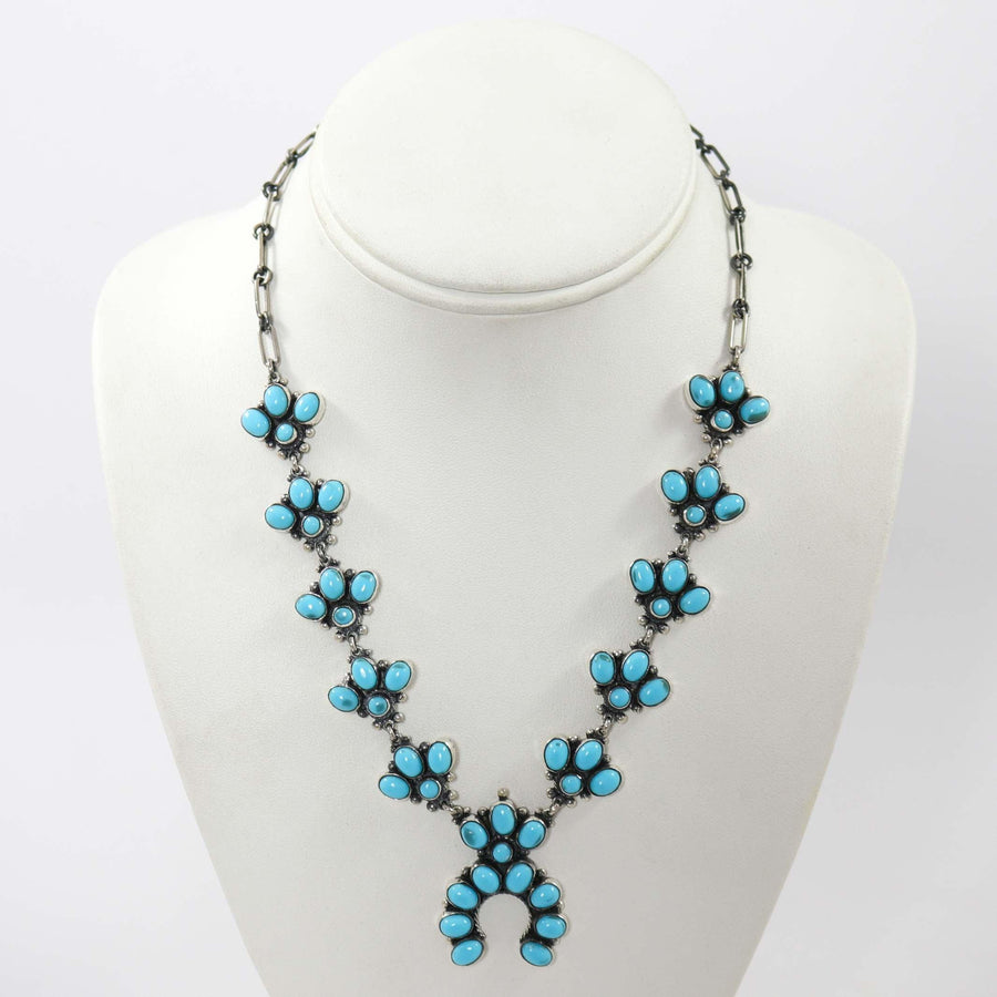 Turquoise Squash Blossom Necklace by Federico - Garland's