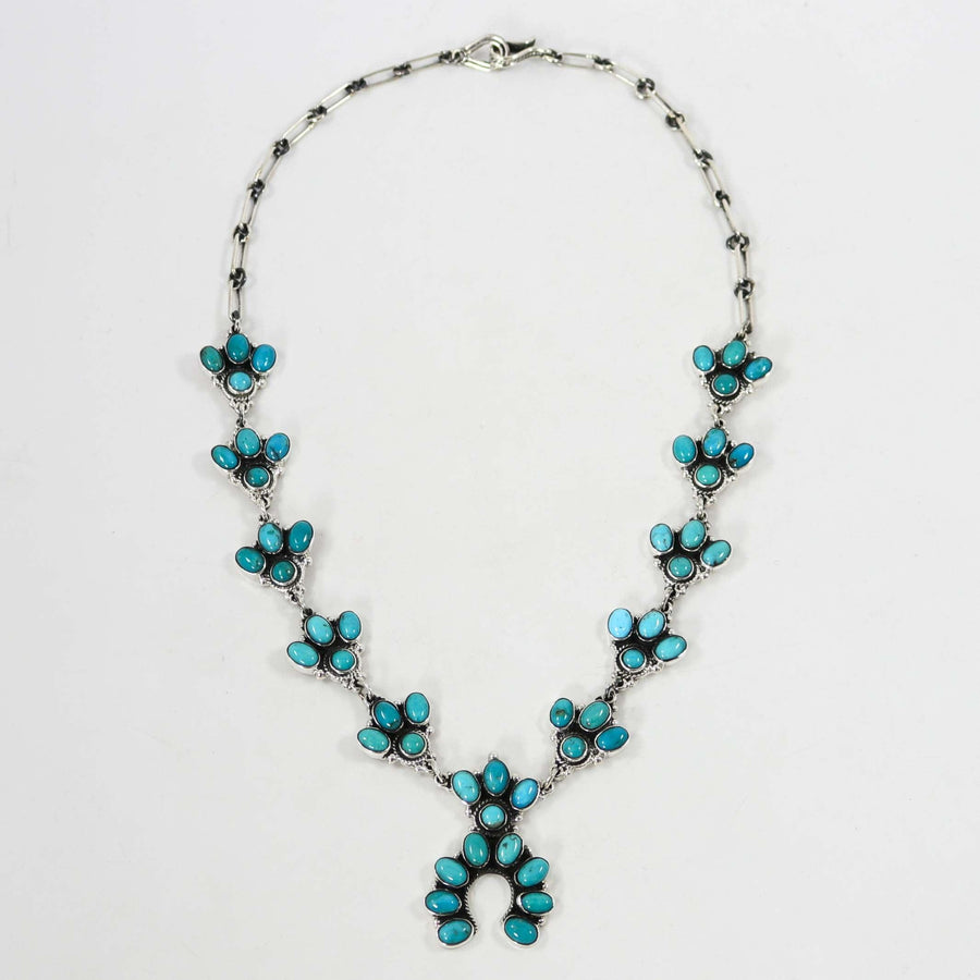 Turquoise Squash Blossom Necklace by Federico - Garland's