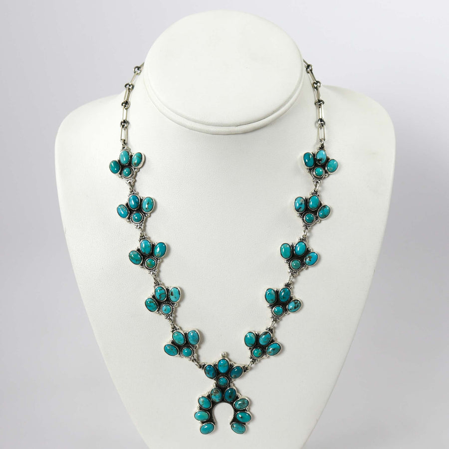 Turquoise Squash Blossom Necklace by Federico - Garland's