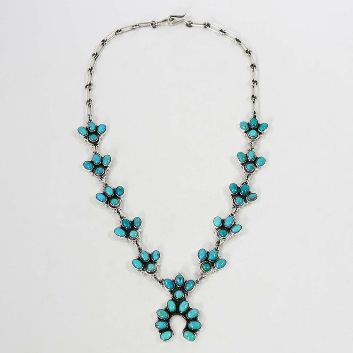 Turquoise Squash Blossom Necklace by Federico - Garland's
