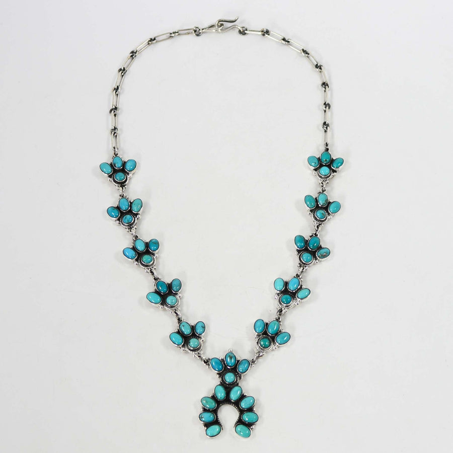 Turquoise Squash Blossom Necklace by Federico - Garland's