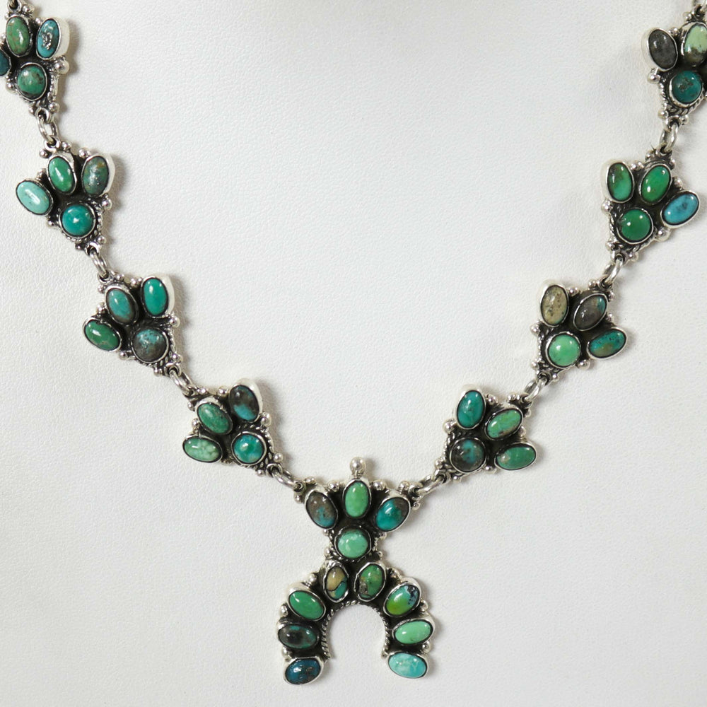 Turquoise Squash Blossom Necklace by Federico - Garland's