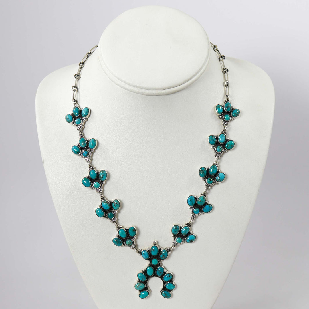 Turquoise Squash Blossom Necklace by Federico - Garland's