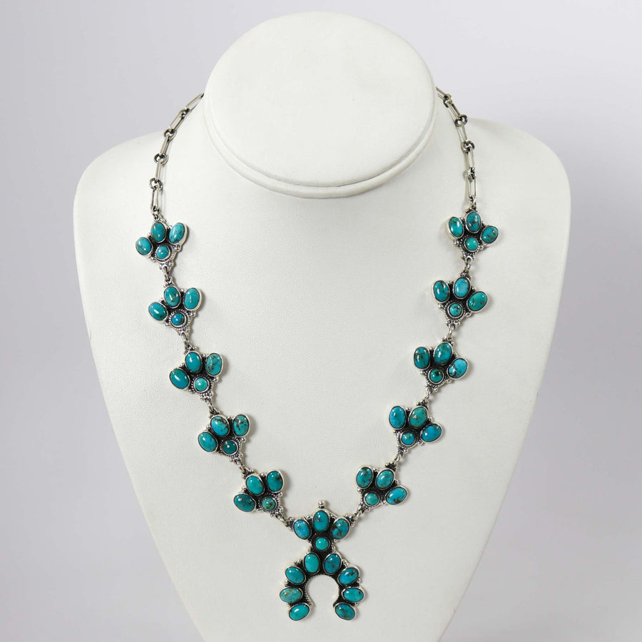 Turquoise Squash Blossom Necklace by Federico - Garland's