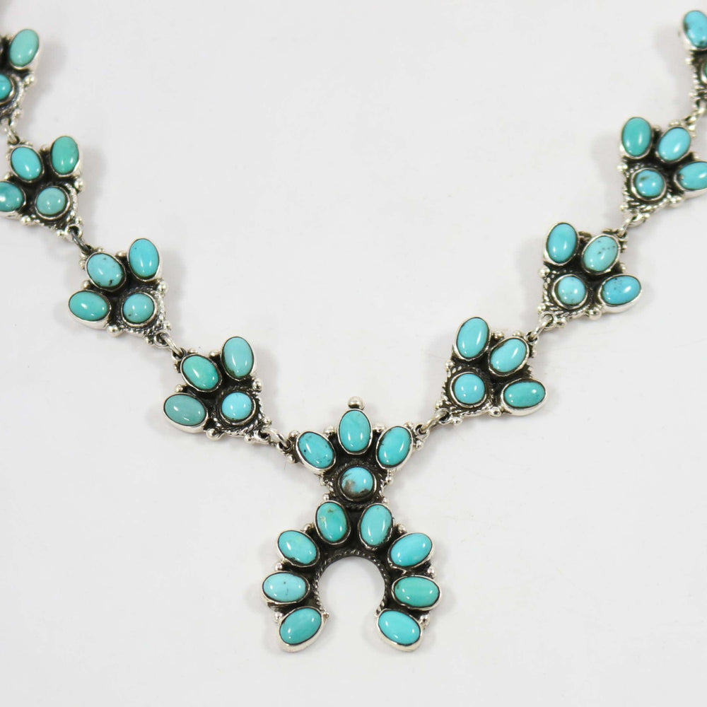 Turquoise Squash Blossom Necklace by Federico - Garland's
